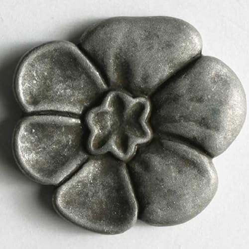 Dill-Metallknöpfe, Blume, Silber, Vorteilspackung, 20 Stück von dill and mint