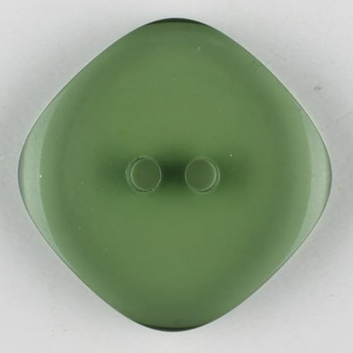 Dill Quadratische Kunststoffknöpfe, Grün, Vorteilspackung, 12 Stück von dill and mint