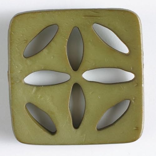 Dill Quadratische Kunststoffknöpfe, Olivgrün, Vorteilspackung, 12 Stück Dill Quadratische Kunststoffknöpfe, Olivgrün, Vorteilspackung, 12 Stück von dill and mint