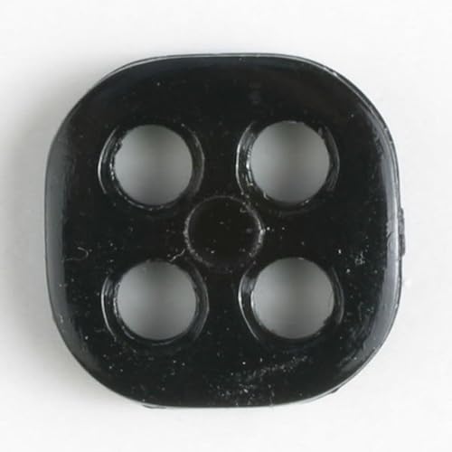 Dill Quadratische Kunststoffknöpfe, Schwarz, 40 Stück von dill and mint