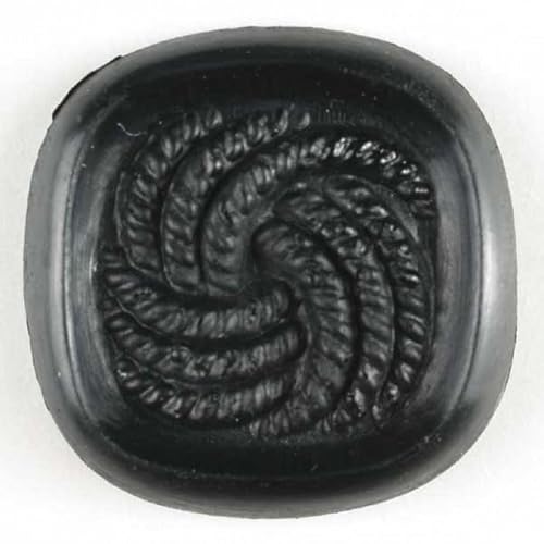Dill Quadratische Kunststoffknöpfe, Schwarz, 40 Stück von dill and mint