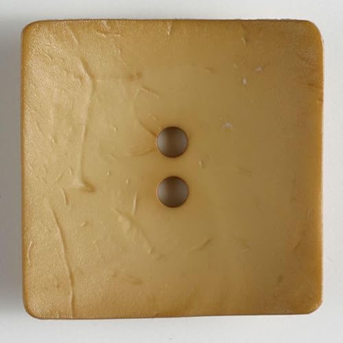 Dill Quadratische Kunststoffknöpfe, senffarben, Vorteilspackung, 12 Stück von dill and mint