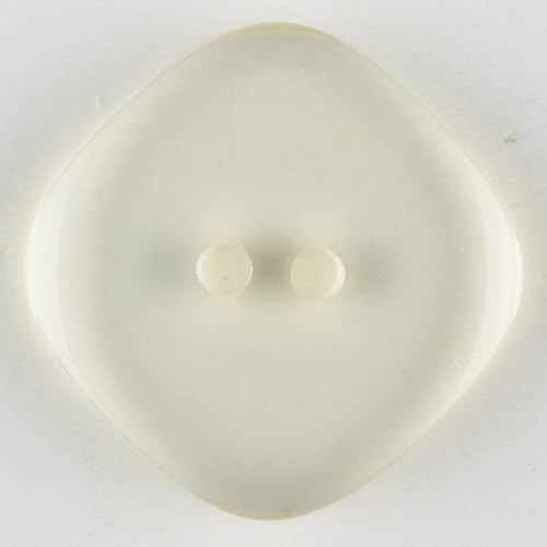 Dill Quadratische Kunststoffknöpfe, transparent, Vorteilspackung, 12 Stück von dill and mint