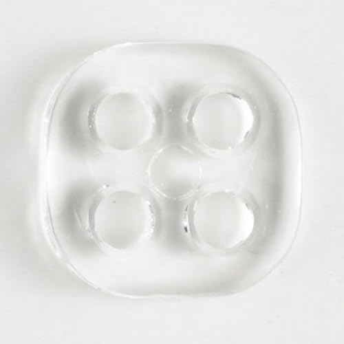 Dill Quadratische Kunststoffknöpfe, transparent, Vorteilspackung, 30 Stück von dill and mint