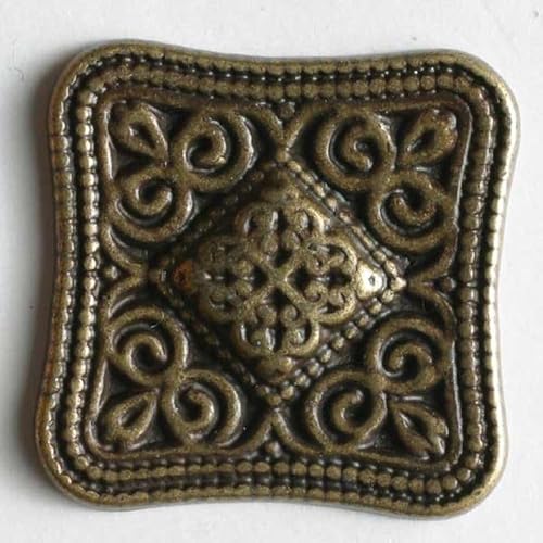 Dill Quadratische Metallknöpfe, goldfarben, 20 Stück von dill and mint