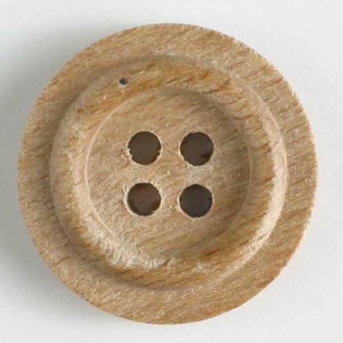 Dill Runde Holzknöpfe, Beige, Vorteilspackung, 20 Stück von dill and mint
