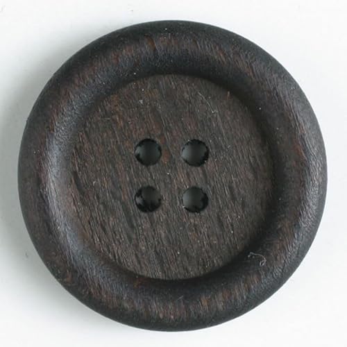Dill Runde Holzknöpfe, Dunkelbraun, Vorteilspackung, 12 Stück von dill and mint
