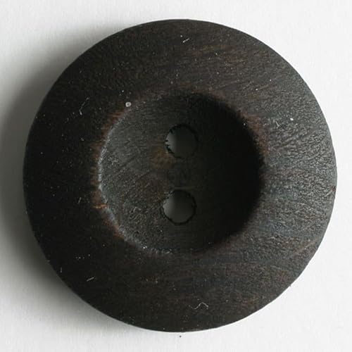 Dill Runde Holzknöpfe, Dunkelbraun, Vorteilspackung, 12 Stück von dill and mint