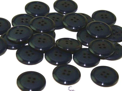 Dill Runde Kunststoffknöpfe, Marineblau, Vorteilspackung, 30 Stück von dill and mint