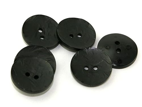 Dill extra große runde Knöpfe, Schwarz, Vorteilspackung – 12 Stück von dill and mint