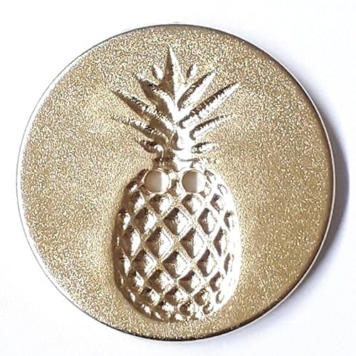 Dill runde Ananas-Knöpfe, Gold, Vorteilspackung, 12 Stück von dill and mint