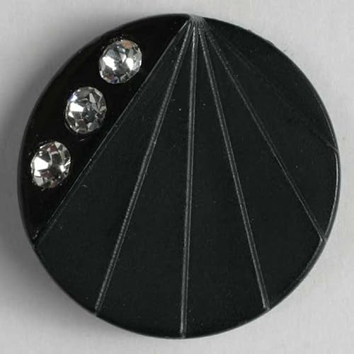 Dill runde Diamant-Knöpfe, Schwarz, Vorteilspackung, 20 Stück von dill and mint