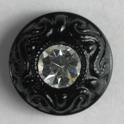 Dill runde Diamant-Knöpfe, Schwarz, Vorteilspackung, 20 Stück von dill and mint