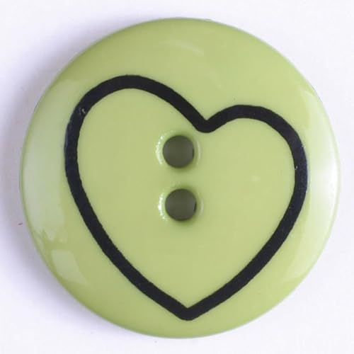 Dill runde Herzknöpfe, Grün, Vorteilspackung, 20 Stück von dill and mint
