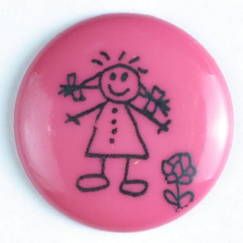 Dill runde Kinderknöpfe, Rosa, Vorteilspackung, 30 Stück von dill and mint