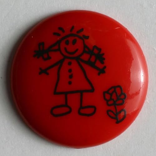 Dill runde Kinderknöpfe, Rot, Vorteilspackung, 30 Stück von dill and mint