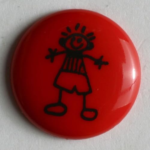 Dill runde Kinderknöpfe, Rot, Vorteilspackung, 30 Stück von dill and mint