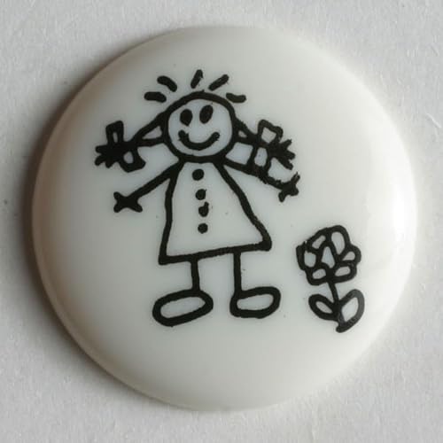 Dill runde Kinderknöpfe, Weiß, 30 Stück von dill and mint