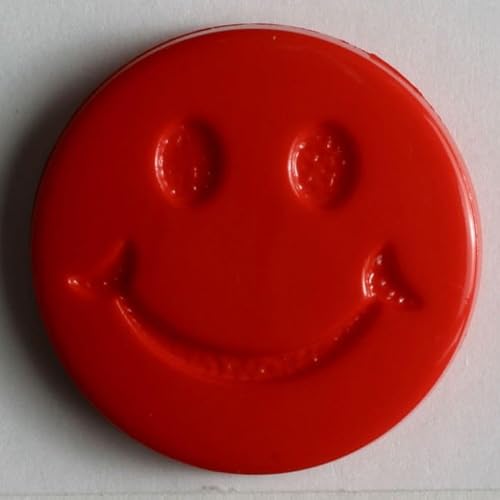 Dill runde Knöpfe mit fröhlichem Gesicht, Rot, Vorteilspackung – 20 Stück von dill and mint