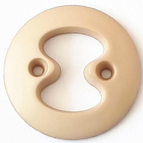 Dill runde Kunststoffknöpfe, Beige, Vorteilspackung, 12 Stück von dill and mint