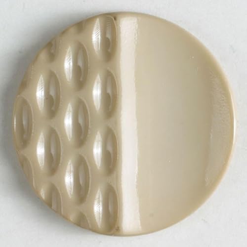 Dill runde Kunststoffknöpfe, Beige, Vorteilspackung, 12 Stück von dill and mint