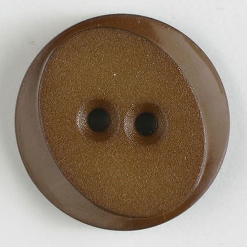 Dill runde Kunststoffknöpfe, Braun, Vorteilspackung, 12 Stück von dill and mint