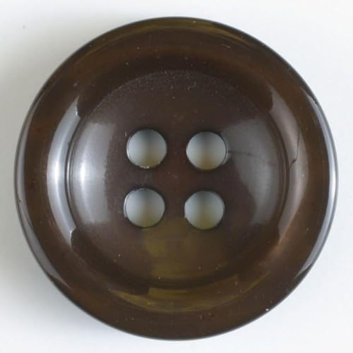 Dill runde Kunststoffknöpfe, Braun, Vorteilspackung, 12 Stück von dill and mint