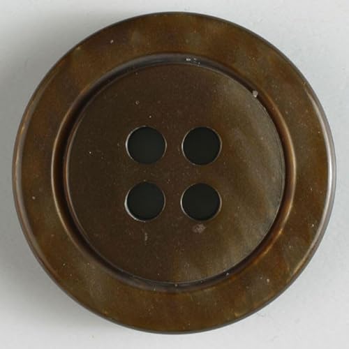 Dill runde Kunststoffknöpfe, Braun, Vorteilspackung, 20 Stück von dill and mint