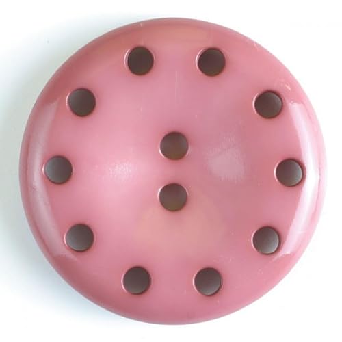 Dill runde Kunststoffknöpfe, Rosa, Vorteilspackung, 12 Stück von dill and mint