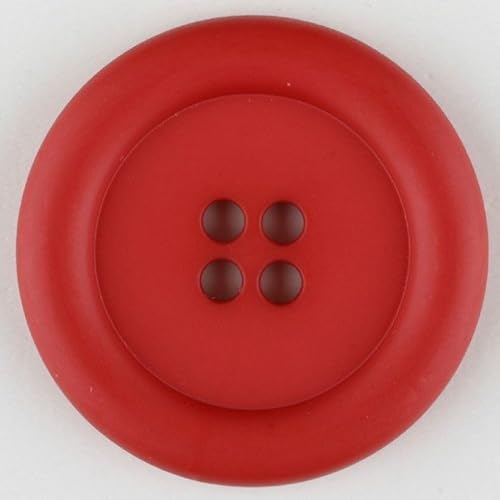 Dill runde Kunststoffknöpfe, Rot, Vorteilspackung, 12 Stück von dill and mint