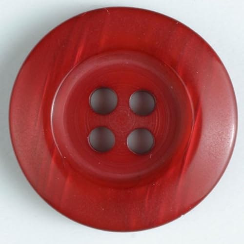 Dill runde Kunststoffknöpfe, Rot, Vorteilspackung, 20 Stück von dill and mint