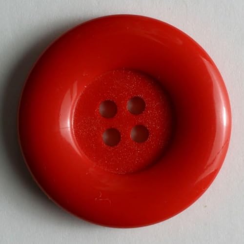 Dill runde Kunststoffknöpfe, Rot, Vorteilspackung, 30 Stück von dill and mint