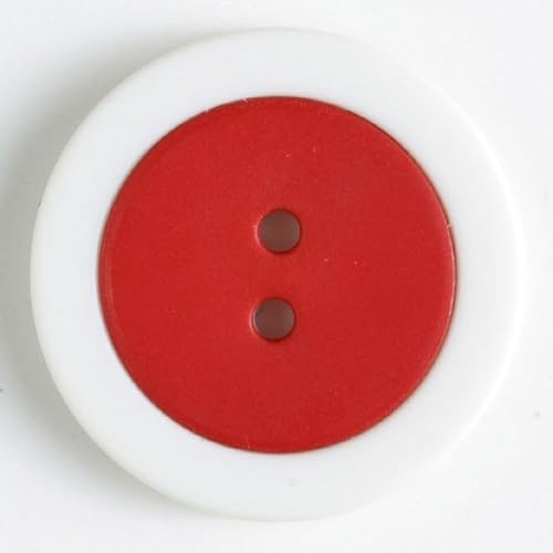 Dill runde Kunststoffknöpfe, Rot und Weiß, Vorteilspackung, 12 Stück von dill and mint
