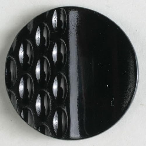Dill runde Kunststoffknöpfe, Schwarz, Vorteilspackung, 12 Stück von dill and mint
