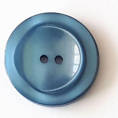 Dill runde Kunststoffknöpfe, mittelblau, Vorteilspackung, 12 Stück von dill and mint