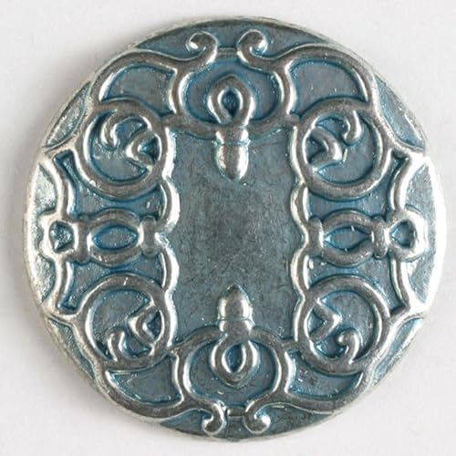 Dill runde Metallknöpfe, Antik-Silber, Vorteilspackung, 16 Stück von dill and mint