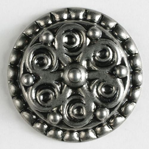 Dill runde Metallknöpfe, Antik-Silber, Vorteilspackung, 20 Stück von dill and mint