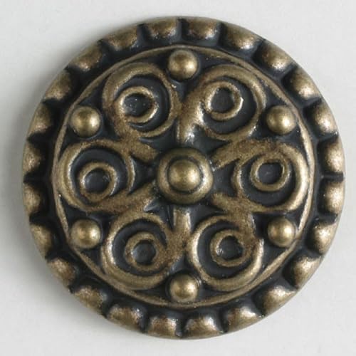 Dill runde Metallknöpfe, Antikgold, Vorteilspackung, 20 Stück von dill and mint