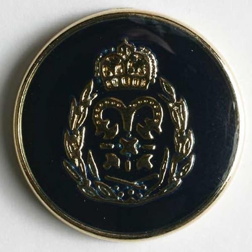 Dill runde Metallknöpfe, Marineblau und Gold, Vorteilspackung, 20 Stück von dill and mint