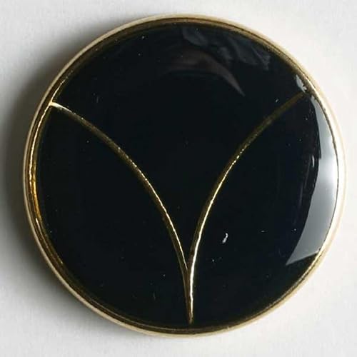 Dill runde Metallknöpfe, Marineblau und Gold, Vorteilspackung, 24 Stück von dill and mint