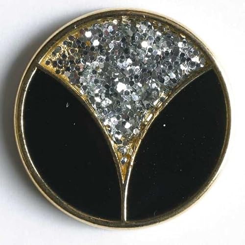 Dill runde Metallknöpfe, Schwarz, Silber, Gold, Vorteilspackung, 30 Stück von dill and mint