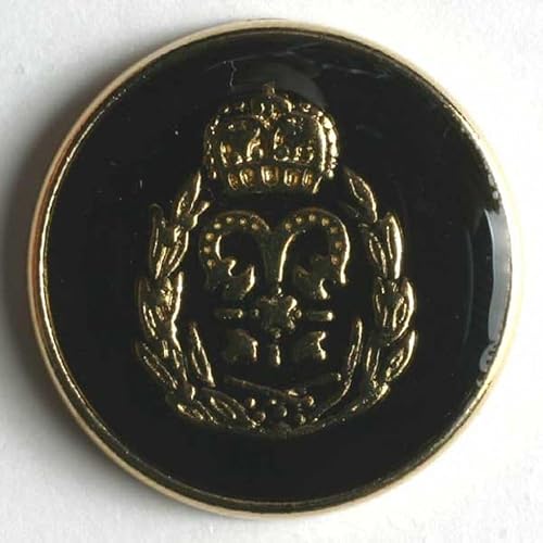 Dill runde Metallknöpfe, Schwarz und Gold, Vorteilspackung, 20 Stück von dill and mint