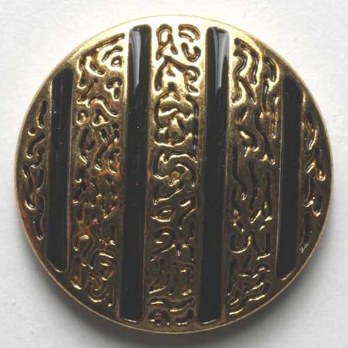 Dill runde Metallknöpfe, Schwarz und Gold, Vorteilspackung, 20 Stück von dill and mint