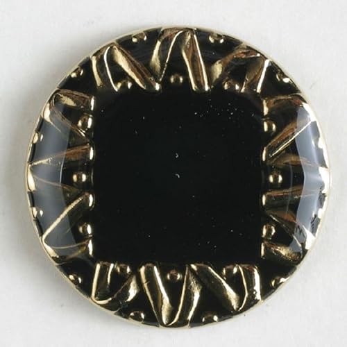 Dill runde Metallknöpfe, Schwarz und Gold, Vorteilspackung, 20 Stück von dill and mint