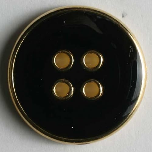 Dill runde Metallknöpfe, Schwarz und Gold, Vorteilspackung, 24 Stück von dill and mint