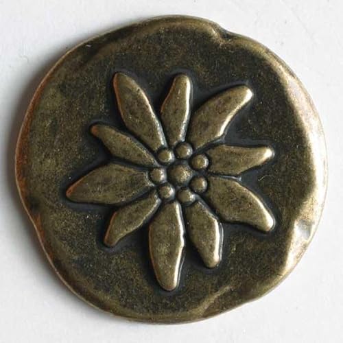 Dill runde Metallknöpfe, goldfarben, Vorteilspackung, 12 Stück von dill and mint