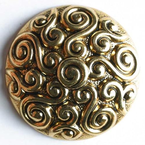 Dill runde Metallknöpfe, goldfarben, Vorteilspackung, 12 Stück von dill and mint