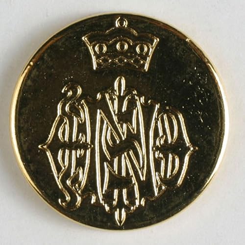 Dill runde Metallknöpfe, goldfarben, Vorteilspackung – 20 Stück von dill and mint