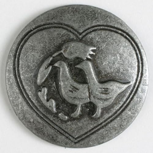 Dill runde Metallknöpfe, silberfarben, Vorteilspackung, 12 Stück von dill and mint