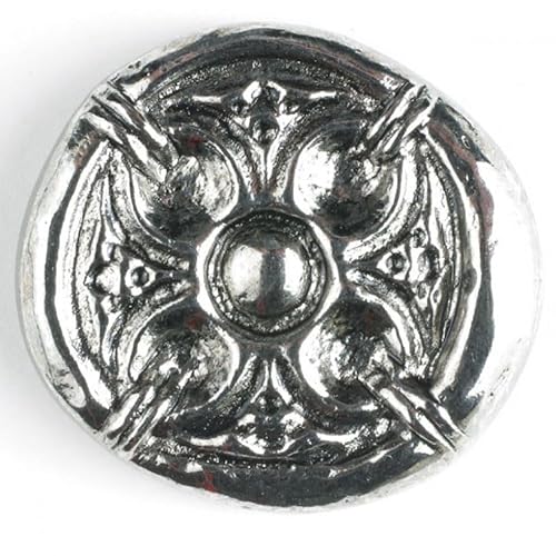 Dill runde Metallknöpfe, silberfarben, Vorteilspackung, 12 Stück von dill and mint
